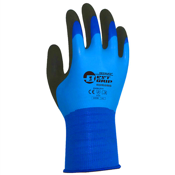 天然ゴム手袋 アクアガード 農業 漁業 清掃 建築 ブルー M/L LKX301