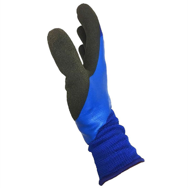 天然ゴム手袋 アクアガード 農業 漁業 清掃 建築 ブルー M/L LKX301