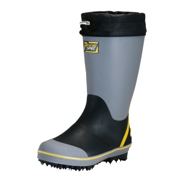 鋼鉄スパイクピン すべり止め レインブーツ 斜面作業 釣り グレー 丸五 M-31 前姿